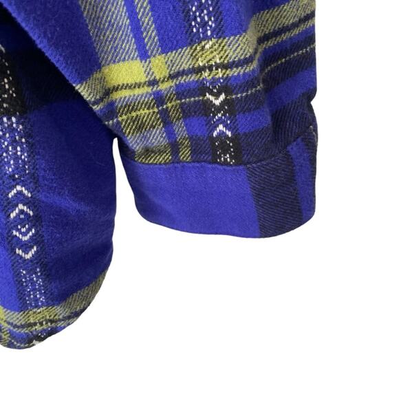 Without Walls Ikat Purple Plaid Flannel Hooded Overshirt NWTs size Large - Picture 4 of 13